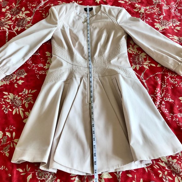 Superb bebe Silver Peony Fit & Flare Round Neck Zip-Front Princess Coat - XS - Picture 9 of 15